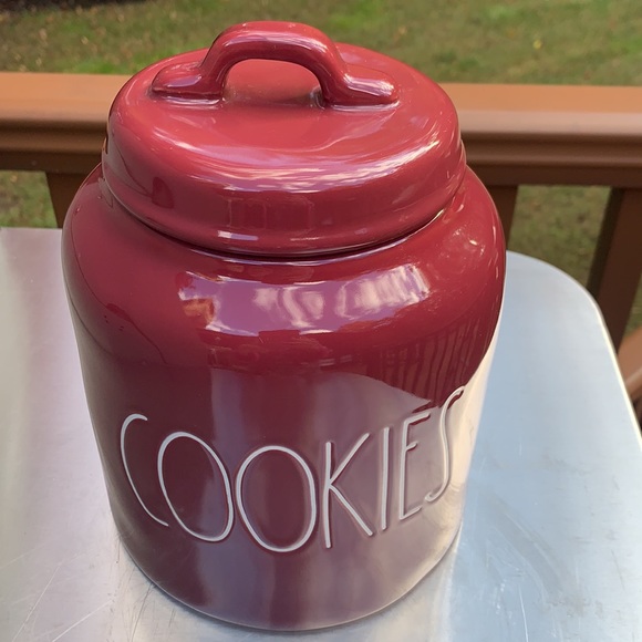 New Burgundy Rae Dunn COOKIES Canister - Picture 3 of 8